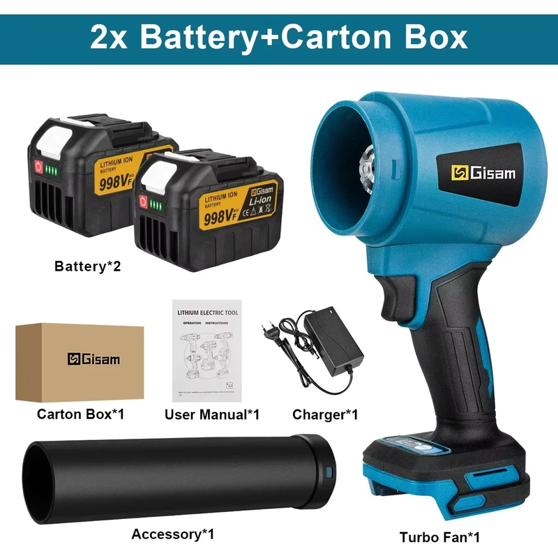 300000RPM Brushless Electric Turbo Blowers Jet Fan 400M/S Handheld Leaf Blower D