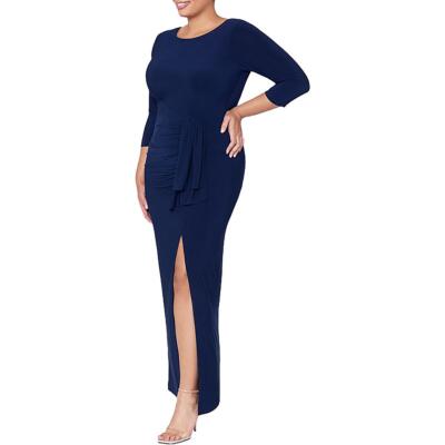 Женское вечернее платье с рюшами и длинным разрезом по бокам от Xscape Plus BHFO 1973