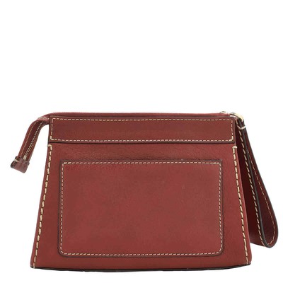 Pre-owned Chloé Chloe Ladies Sepia Brown Small Edith Pouch Chc21wp167f4327s