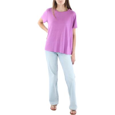 

Женская льняная футболка с круглым вырезом Eileen Fisher BHFO 9413, Lotus