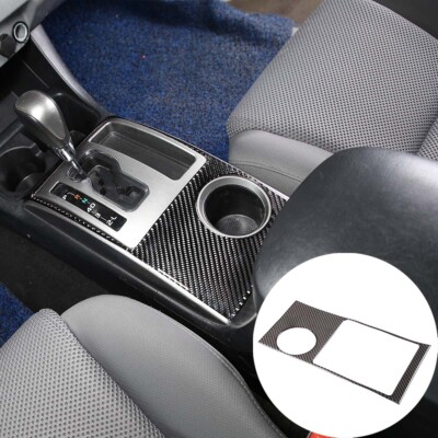 Carbon Fiber Gear Shift Panel Cup Holder Cover trim for To*yota Ta-coma 2011-15