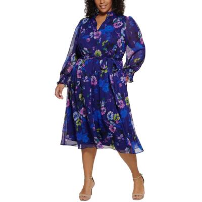 

Jessica Howard Женское Свадебное Платье Миди В Тонкую Полоску Теленок Плюс BHFO 2945, Black/blue