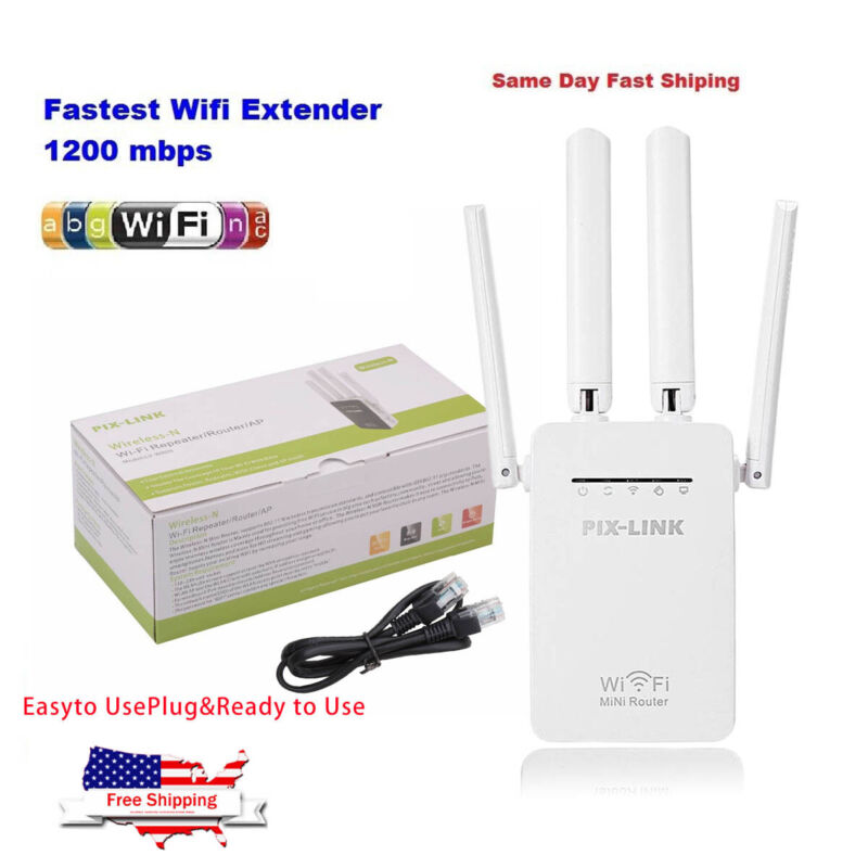 1200mbps Wifi Range Extender 2.4g Wireless Repeater Internet Network Booster