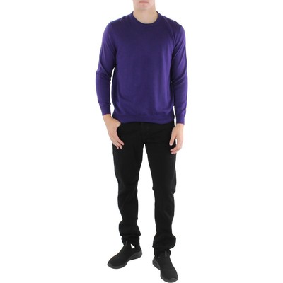 

Мужской пуловер с фиолетовым верхом из мериносовой шерсти Club Room,  BHFO 6664, Royal purple
