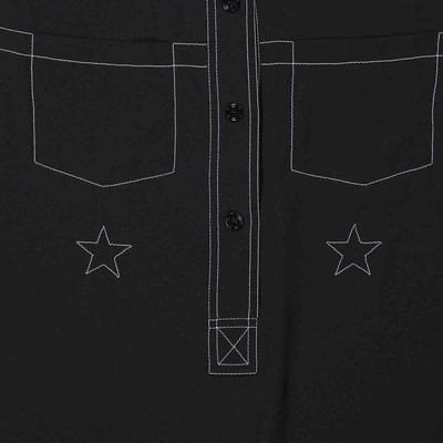 Pre-owned Burberry Ladies Black Gwen Silk Western Shirt, Brand Size 2 (us Size 0)