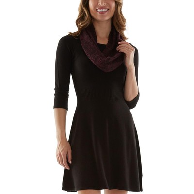 

BCX Женское черное вязаное короткое платье-свитер с рукавами 3/4 Juniors  BHFO 1124, Черный