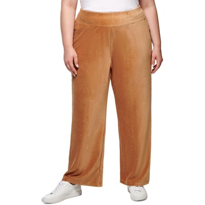 Женские широкие вельветовые брюки Calvin Klein Performance коричневого цвета плюс 2X BHFO 3540