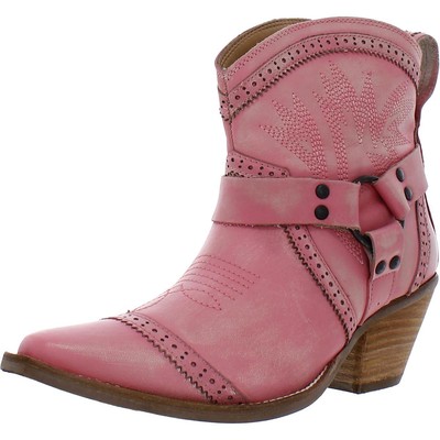 

Женские розовые кожаные ковбойские ботинки Dingo в стиле вестерн 7 Medium (B,M) BHFO 3461, Розовый