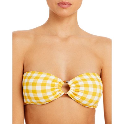 Faithfull the Brand Womens Faye Yellow Bikini Swim Top Swimsuit L BHFO 0034