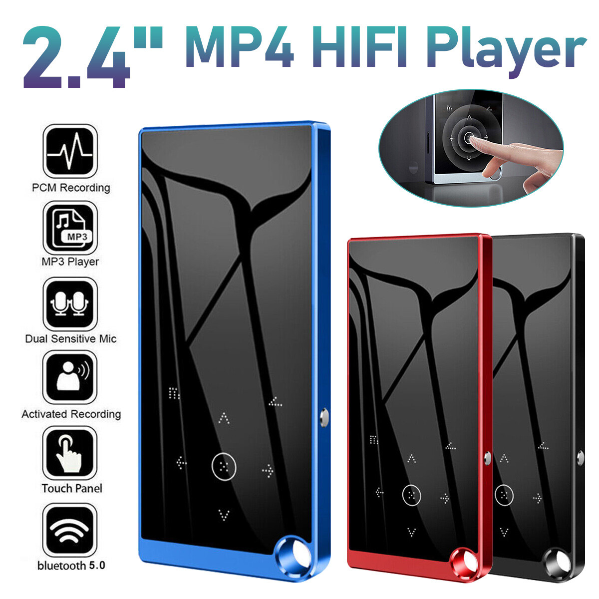 Bluetooth 5.0 MP3 Player HiFi Lossless Sound FM Radio Music Voice Recorder
