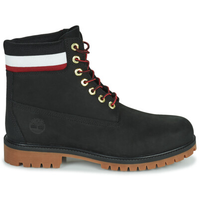 

Timberland Heritage 6 дюймов. Ботинки Premium Rubber Cup WP, черный нубук/красный, Black nubuck/red