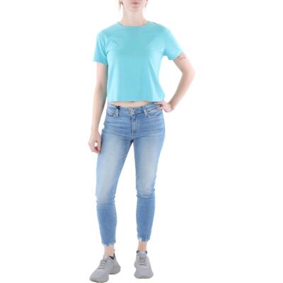 Женская синяя однотонная винтажная футболка Monrow Top M BHFO 8302