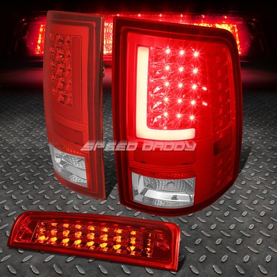 3D СВЕТОДИОДНАЯ КРАСНАЯ L-ОБРАЗНАЯ ПЛАНКА, ХРОМИРОВАННЫЙ КРАСНЫЙ ЗАДНИЙ ФОНАРЬ + ДВУХРЯДНЫЙ 3-Й СТОП-СИГНАЛ ДЛЯ 10-16 DODGE RAM