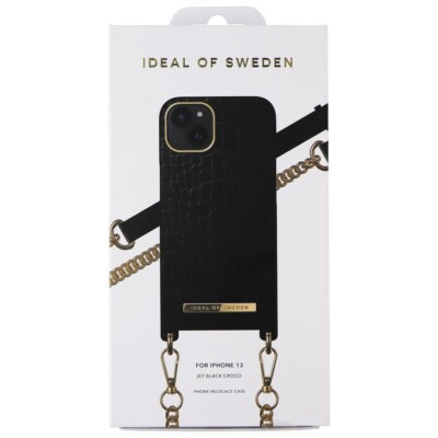 iDeal of Sweden Phone Necklace Case for Apple iPhone 13 - Jet Black Croco