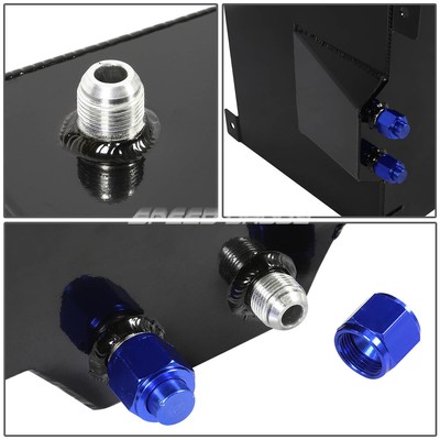 20 GALLON BLACK ALUMINUM FUEL CELL GAS TANK+CAP+LEVEL SENDER+STEEL FUEL LINE KIT