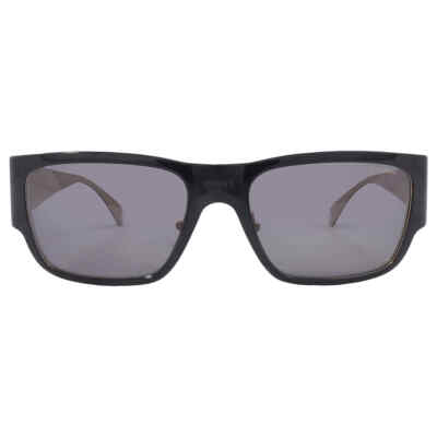 Pre-owned Versace Polarized Dark Grey Rectangular Men's Sunglasses Ve2262 143381 56 In Gray