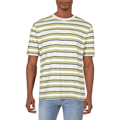 Мужская белая хлопковая футболка Levis в полоску с круглым вырезом S BHFO 3896