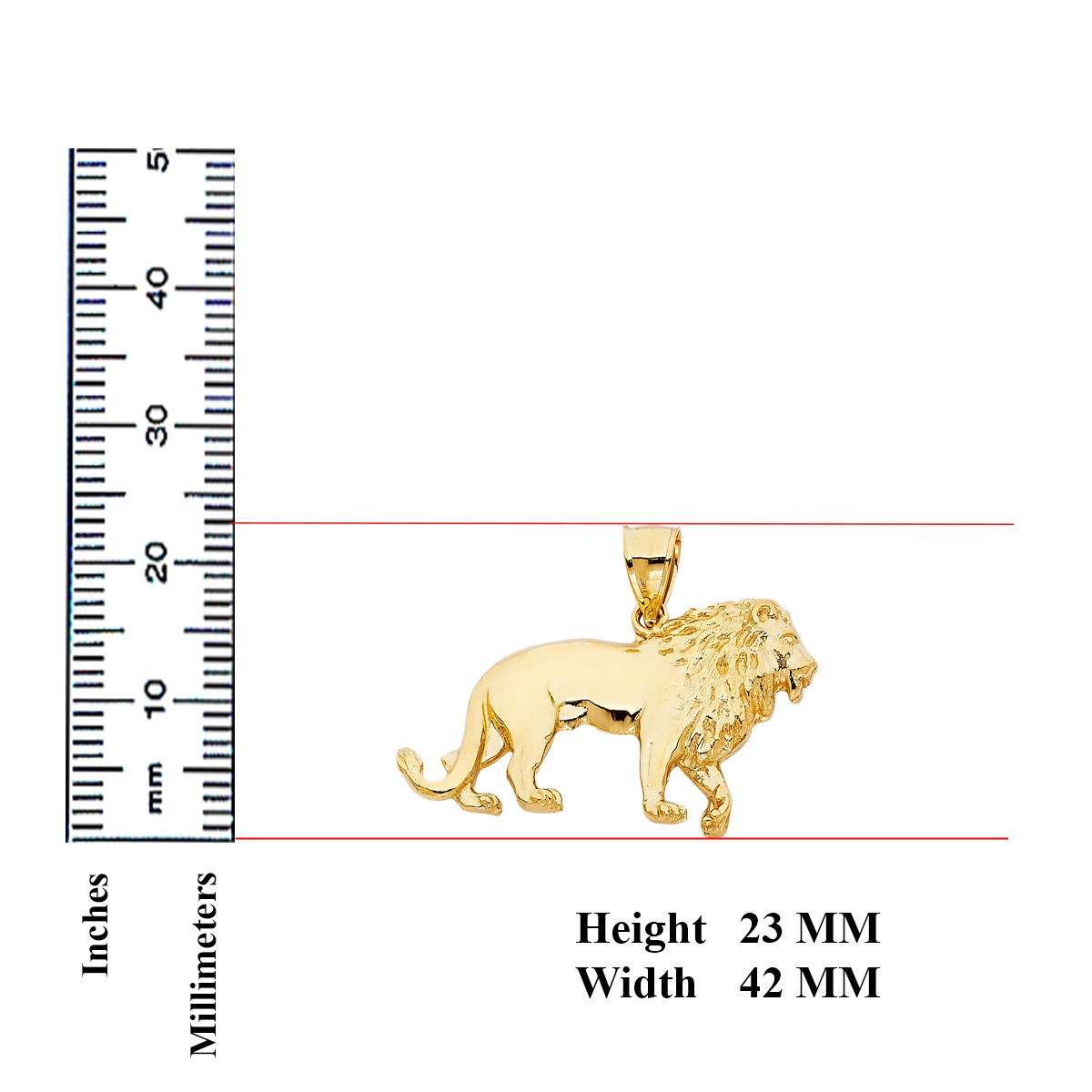 Pre-owned Tgdj 14k Solid Yellow Gold Lion Pendant - Diamond Cut Necklace Charm Men Women