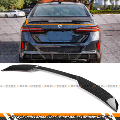 For 24-25 BMW G60 530i i5 G90 M5 V-ST Style Full Dry Carbon Fiber Trunk Spoiler