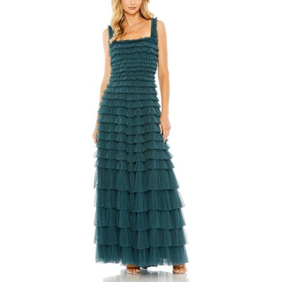 Женское зеленое многоярусное официальное вечернее платье Mac Duggal 4 BHFO 0866