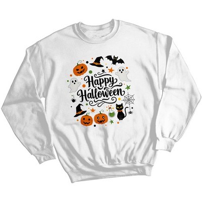 Happy Halloween Sweatshirt Pumpkin Ghost Spooky Costume, Adults & Kids Jumper