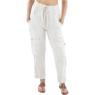 

Женские бежевые льняные брюки-карго Free People Feelin Good  BHFO 4395, Бежевый