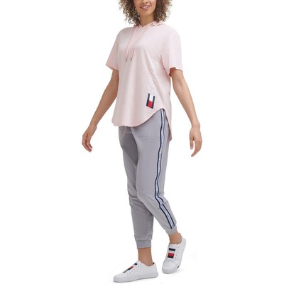 

Женская розовая футболка Tommy Hilfiger Sport с капюшоном для фитнеса Athletic  BHFO 5666, Rose