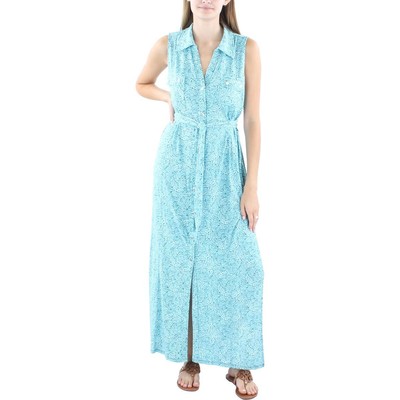 Женское синее макси-платье с принтом MICHAEL Michael Kors XL BHFO 8578