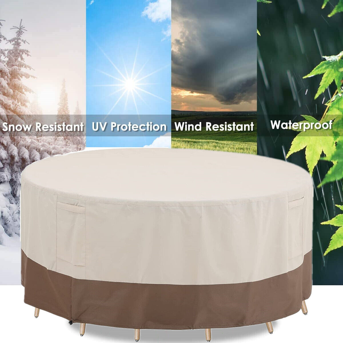 Patio Furniture Cover Round Outdoor Table Chairs Cover Water