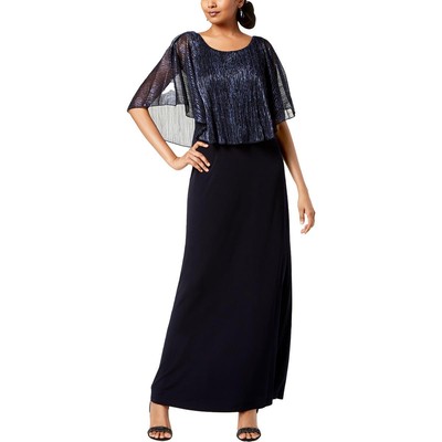 Connected Apparel Женское темно-синее вечернее платье с металлическим отливом плюс 6 BHFO 4793