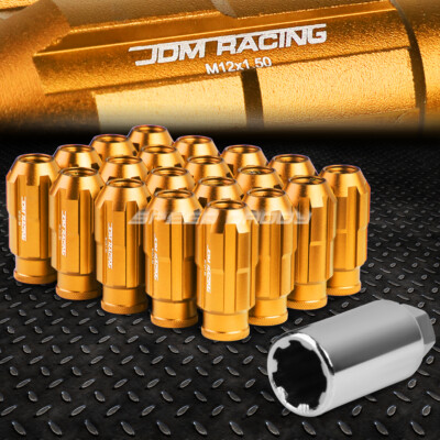 НАБОР ГАЕК JDM С ОТКРЫТЫМ КОНЦОМ ИЗ АЛЮМИНИЯ ОРАНЖЕВОГО ЦВЕТА С 20 НАКОНЕЧНИКАМИ + АДАПТЕР M12X1,5 ДИАМЕТРОМ 24 ММ/ ВЫСОТОЙ 50 ММ
