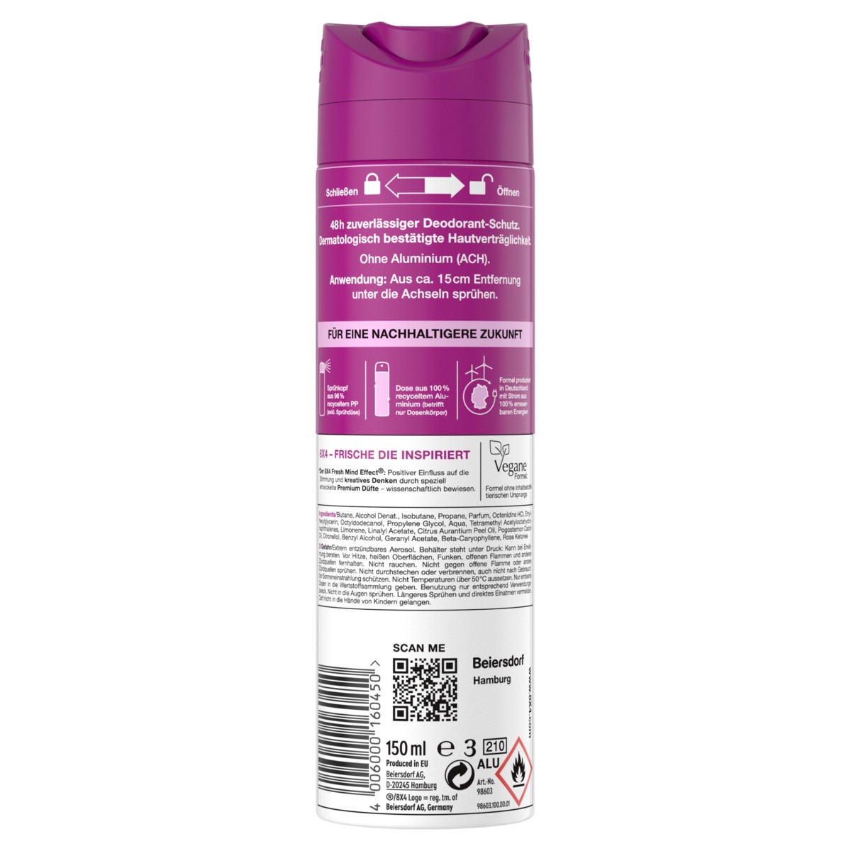 8x4 Deo Spray BLOOMY BEAT 6 x 150ml Mix aus blumig und orientalisch - Bild 3 von 3