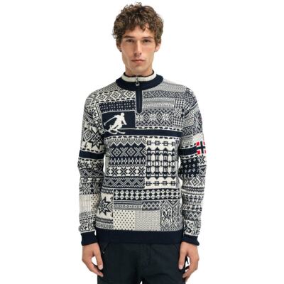 Pre-owned Dale Of Norway Ol History Sweater - Men's Navy/off White/raspberry, M