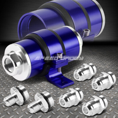 AN6 /AN8/AN10 СИНИЙ АЛЮМИНИЕВЫЙ РЯДНЫЙ ТОПЛИВНЫЙ ФИЛЬТР ИЗ 30-МИКРОННОЙ ЗАГОТОВКИ + КРОНШТЕЙН