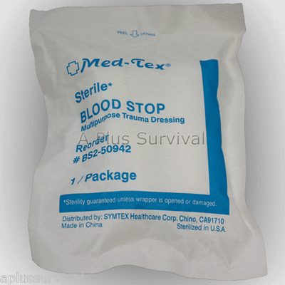 3 Pack Blood Stopper Trauma Dressing Sterile Extra Absorbent First Aid Kit