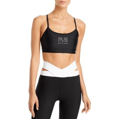 

PE Nation Womens Black Fitness Performance Yoga Sports Bra Athletic  BHFO 6437, Черный