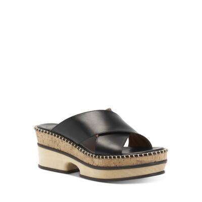 Pre-owned Chloé Chloe Womens Laia Open Toe Wedges Slip On Mule Sandals Sandals Bhfo 5403 In Black