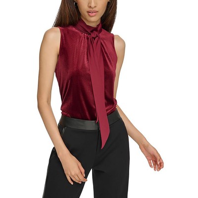 Женская бархатная блузка с галстуком-бабочкой Karl Lagerfeld Paris Shell Shirt BHFO 8234