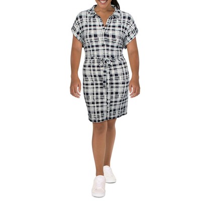 

Женское черно-белое повседневное платье-рубашка длиной до колена с принтом Tommy Hilfiger  BHFO 7790, Black/white