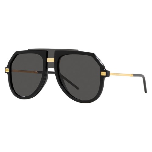 Pre-owned Dolce & Gabbana Dg6195 501/87 Black/gold/dark Gray 45-10-145 Sunglasses A...