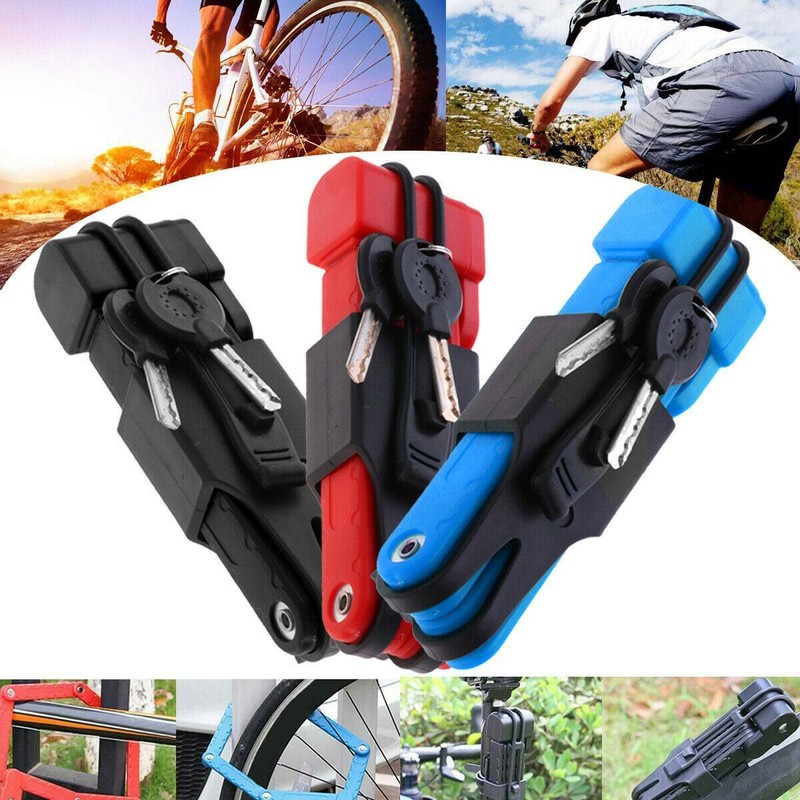 Fahrradschloss Faltschloss Fahrrad Motor mit Rahmenhalterung 2 Schlüssel DE NEU