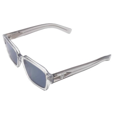 Pre-owned Prada Blue Rectangular Men's Sunglasses Pr 02zs U430a9 52 Pr 02zs U430a9 52