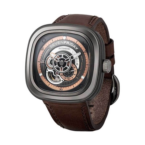 Pre-owned Sevenfriday Men's Watch P Series Automatic Power Reserve Ss Case Strap P2c-01