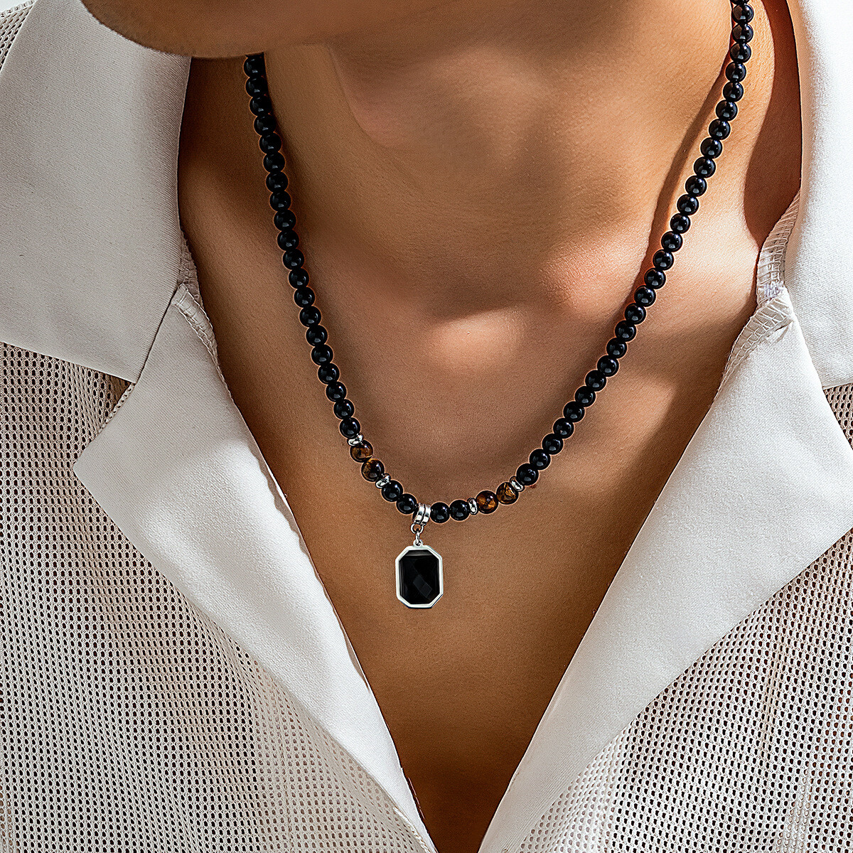 送料税込【CRAFTD London】Tigers Eye Beaded Necklace☆国内発 Tiger_sEyeBeadedNecklace_33a17