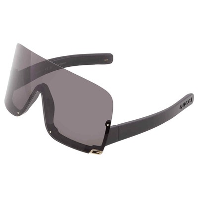 Pre-owned Gucci Grey Shield Ladies Sunglasses Gg1631s 004 99 Gg1631s 004 99 In Gray