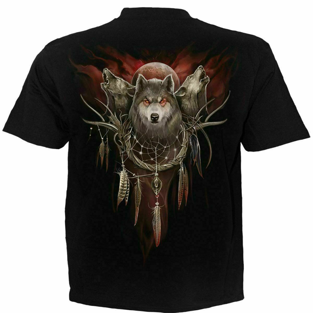 Schädel Gothic Wolf American IndianTopTeeSpiral Direkt Cry Von Der Wolf