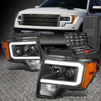 ДЛЯ 09-14 FORD F-150 LED DRL ЧЕРНЫЙ ЯНТАРНЫЙ УГЛОВОЙ ПРОЕКТОР ФАР + НАБОР ИНСТРУМЕНТОВ
