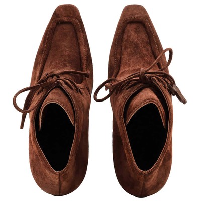 Pre-owned Burberry Suede Storm Lace-up Ankle Boots