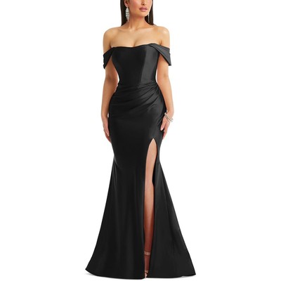 Cynthia & Sahar Женский черный атласный корсет Mermaid Evening Dress Вечернее платье M BHFO 3855