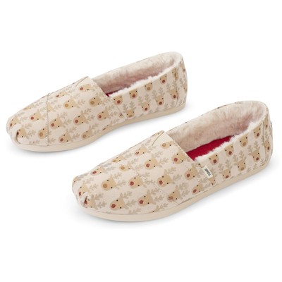 

Женские модные белые лоферы Toms Alpargata на плоской подошве 12 средних размеров (B, M) BHFO 5245, Natural reindeer faces print